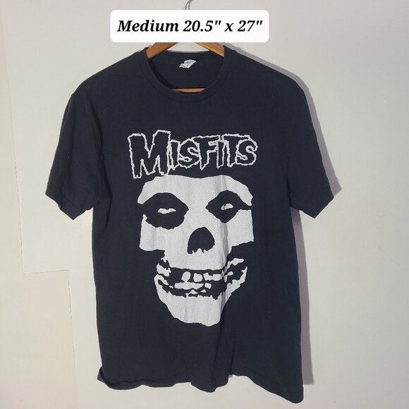 Misfits Crimson Ghost Spellout Logo Medium Black T-Shirt Horror Punk - Picture 1 of 4